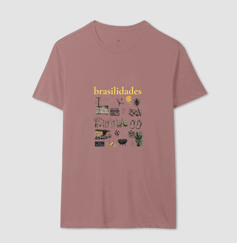 Camiseta - Brasilidades - ROSA - 100% Algodão