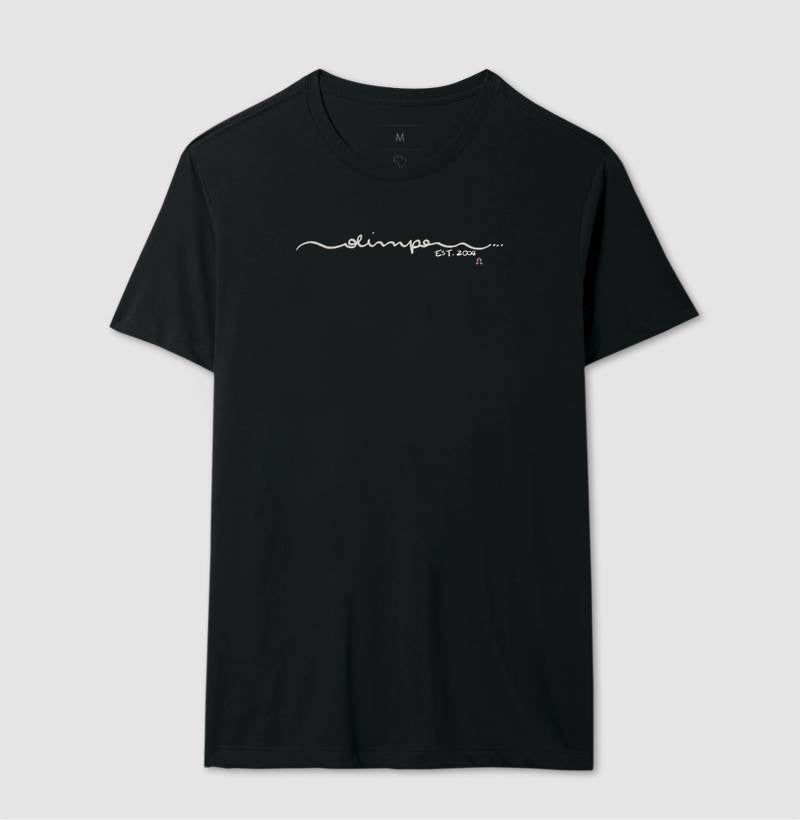 Camiseta Olimpo - Manuscrita - PRETA - 100% algodão
