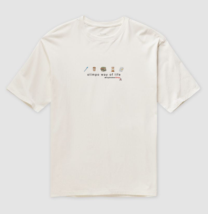 Camiseta Oversized - Olimpo Way Of Life - PRETA E BRANCA 100% algodão