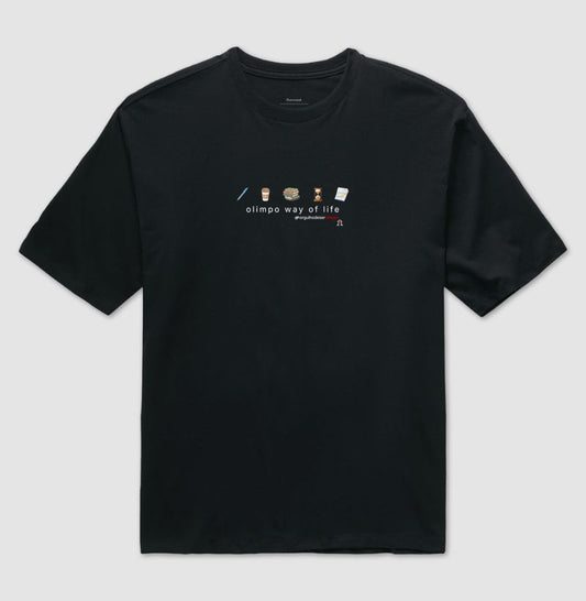 Camiseta Oversized - Olimpo Way Of Life - PRETA E BRANCA 100% algodão