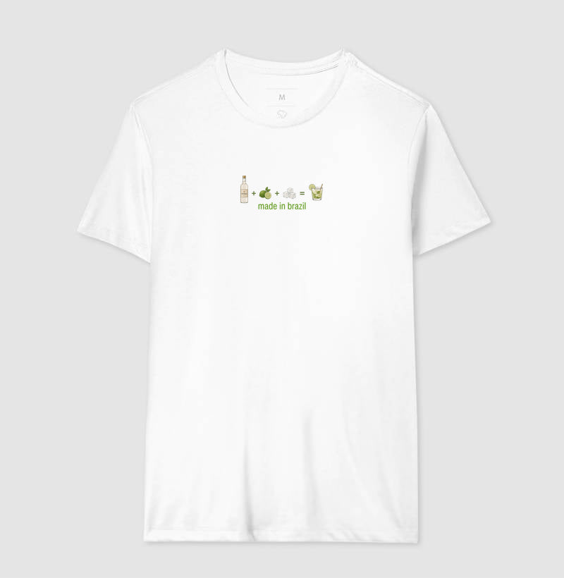 Camiseta - Caipirinha Brasil - PRETA / BRANCA - 100% algodão
