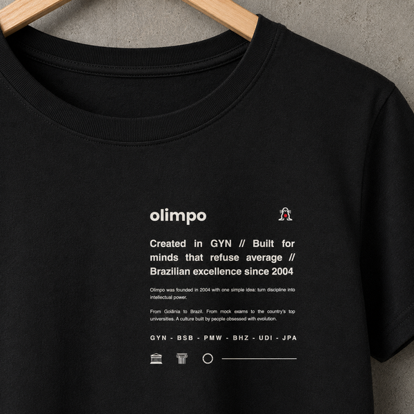 Camiseta Olimpo Created in GYN - PRETA E BRANCA - 100% algodão
