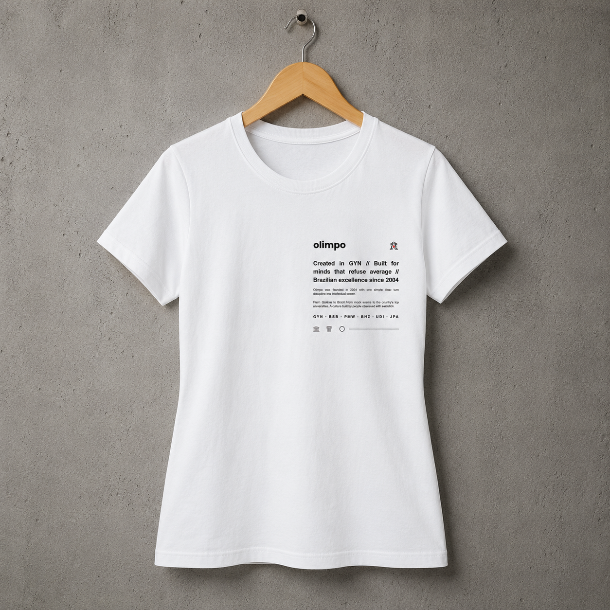 Camiseta Olimpo Created in GYN - PRETA E BRANCA - 100% algodão