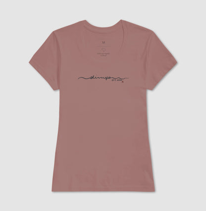 Camiseta Olimpo - Manuscrita - BRANCA E ROSA - 100% algodão