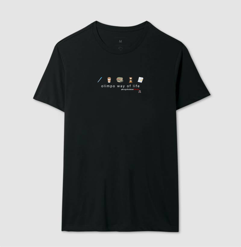 Camiseta - Olimpo Way Of Life - PRETA E BRANCA 100% algodão