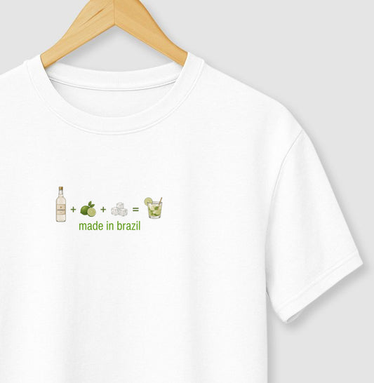 Camiseta - Caipirinha Brasil - PRETA / BRANCA - 100% algodão