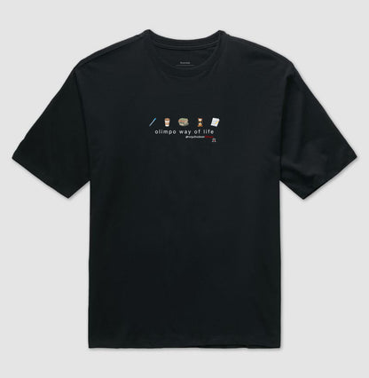 Camiseta Oversized - Olimpo Way Of Life - PRETA E BRANCA 100% algodão