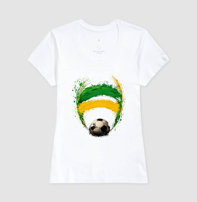 Camiseta - Pra cima Brasil - PRETA E BRANCA - 100% Algodão