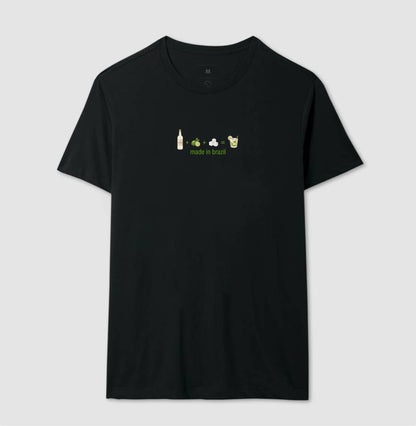 Camiseta - Caipirinha Brasil - PRETA / BRANCA - 100% algodão