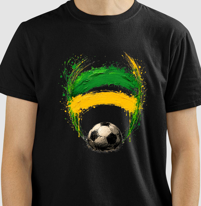 Camiseta - Pra cima Brasil - PRETA E BRANCA - 100% Algodão