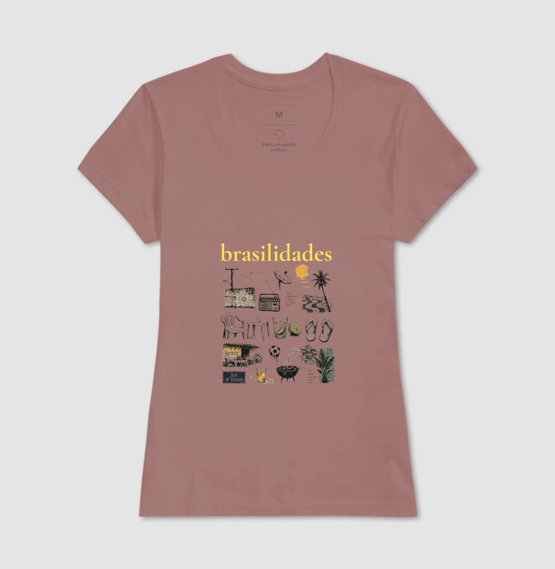 Camiseta - Brasilidades - ROSA - 100% Algodão