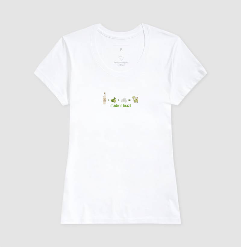Camiseta - Caipirinha Brasil - PRETA / BRANCA - 100% algodão