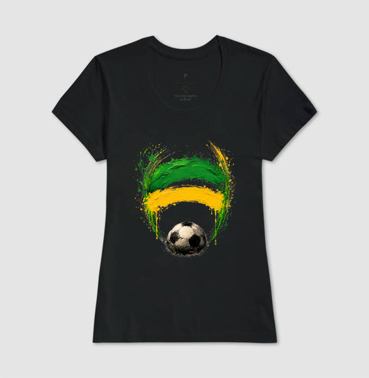 Camiseta - Pra cima Brasil - PRETA E BRANCA - 100% Algodão