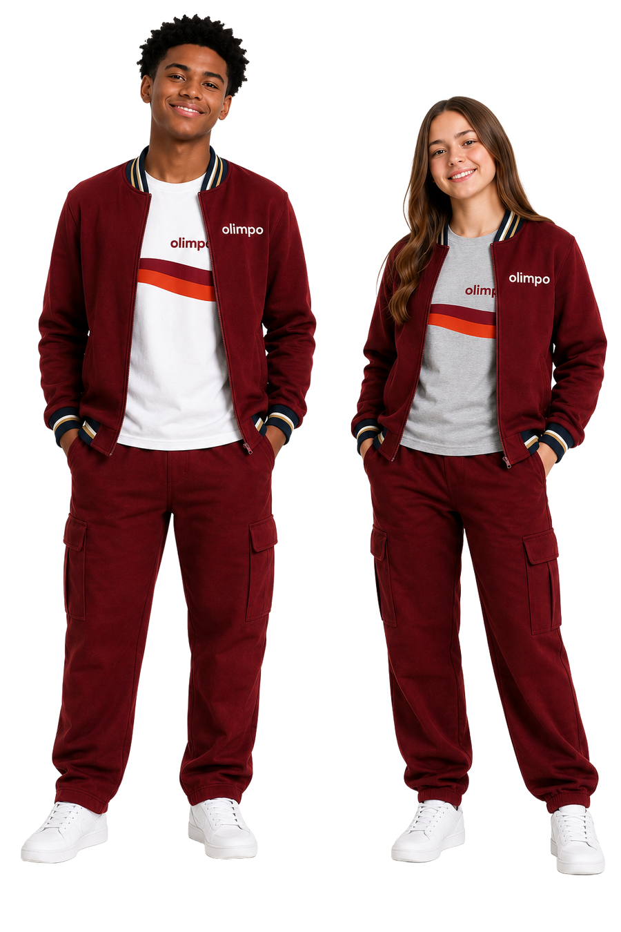 Alunos usando uniformes