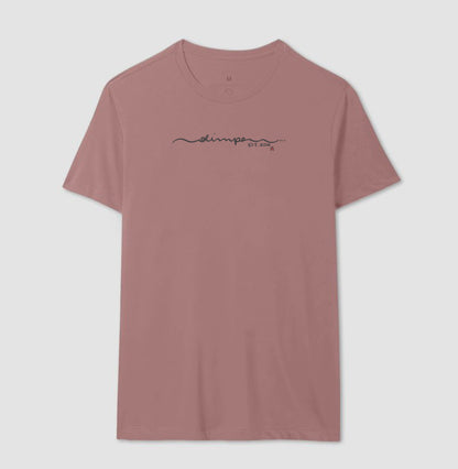 Camiseta Olimpo - Manuscrita - BRANCA E ROSA - 100% algodão