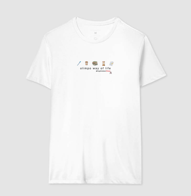 Camiseta - Olimpo Way Of Life - PRETA E BRANCA 100% algodão