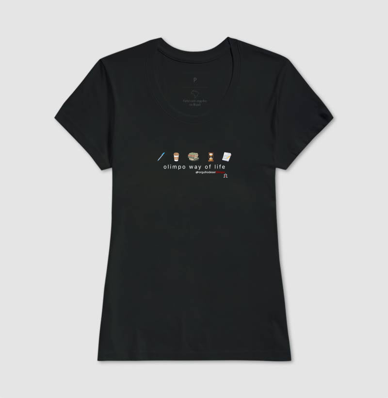 Camiseta - Olimpo Way Of Life - PRETA E BRANCA 100% algodão