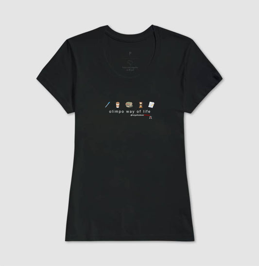 Camiseta - Olimpo Way Of Life - PRETA E BRANCA 100% algodão