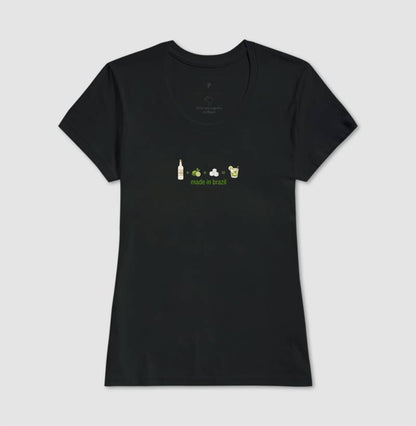 Camiseta - Caipirinha Brasil - PRETA / BRANCA - 100% algodão