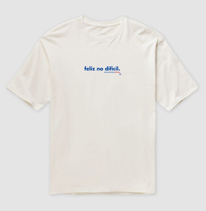 Camiseta Olimpo Oversized - Feliz no difícil - PRETA E BRANCA - 100% algodão