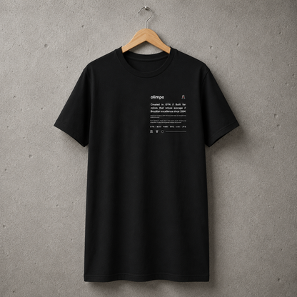 Camiseta Olimpo Created in GYN - PRETA E BRANCA - 100% algodão