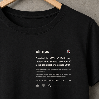 Camiseta Olimpo Created in GYN - PRETA E BRANCA - 100% algodão