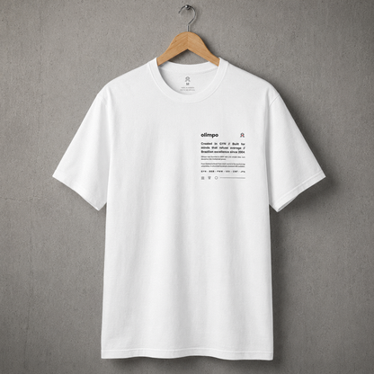 Camiseta Olimpo Created in GYN - PRETA E BRANCA - 100% algodão