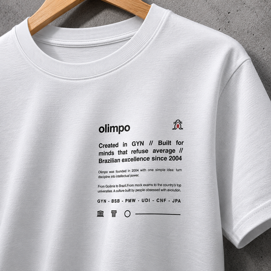 Camiseta Olimpo Created in GYN - PRETA E BRANCA - 100% algodão